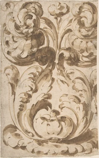 Symmetrical Design of Upward Growing Acanthus Scrolls