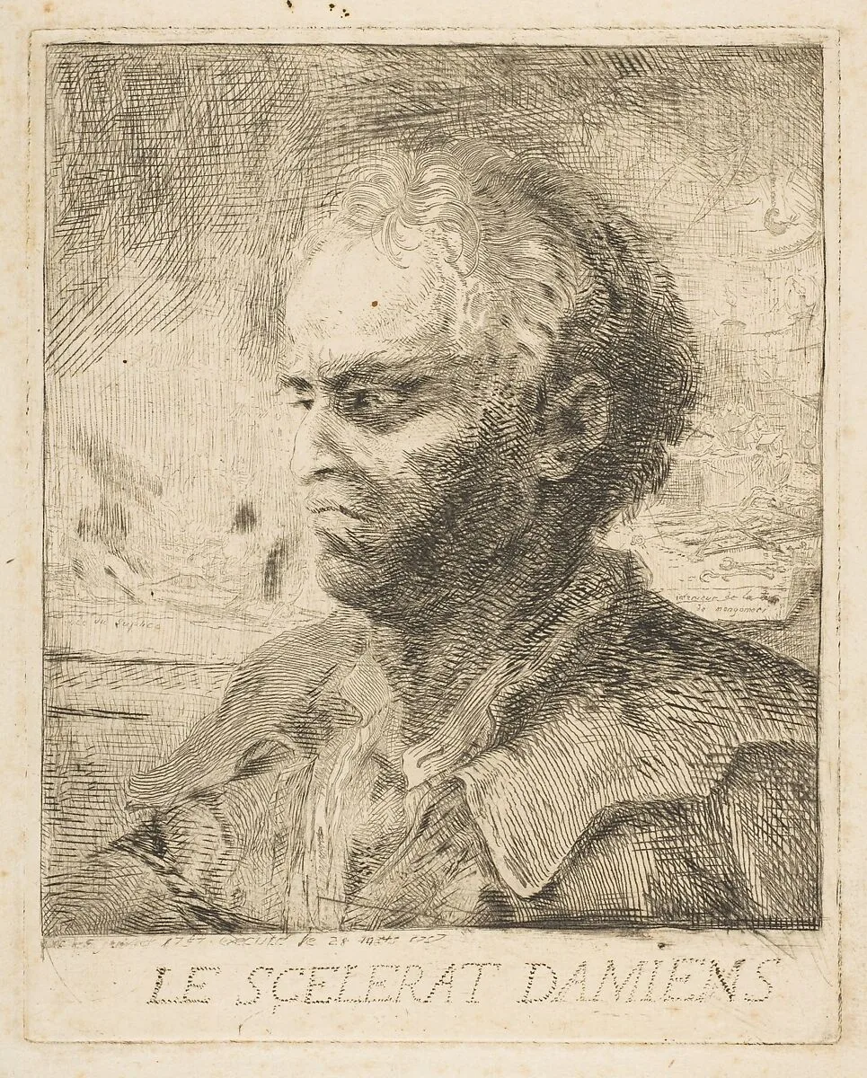 Le Scelerat Damiens — Gabriel de Saint-Aubin