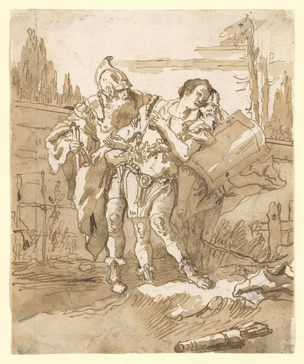 Rinaldo Persuaded by Ubaldo and Guelfo to Abandon Armida