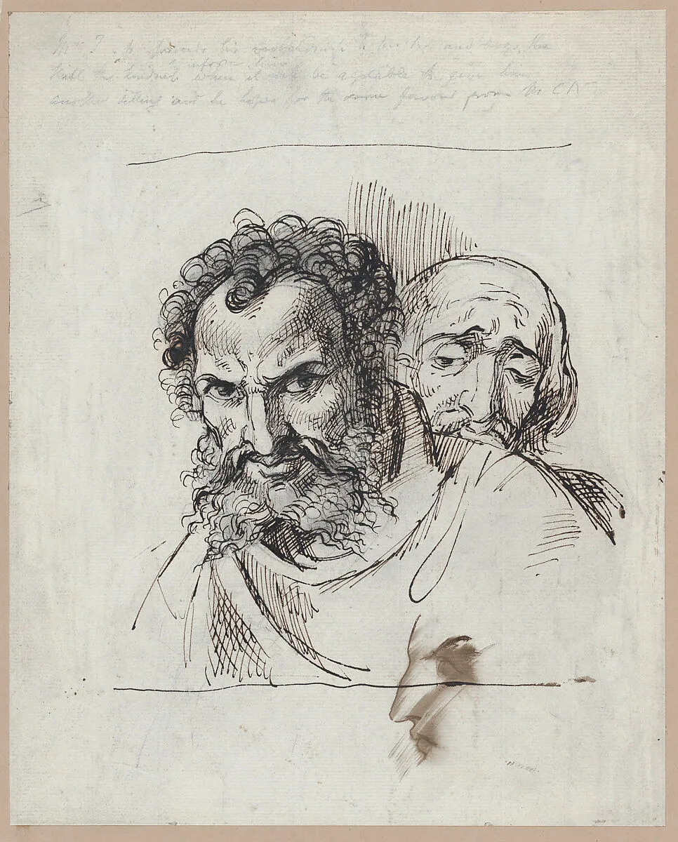 Two Male Heads — Theodor Richard Edward von Holst
