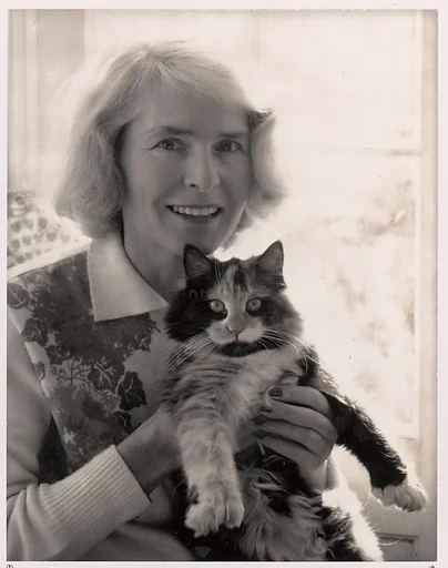 Margaret Bourke-White and Cat, Darien, Connecticut