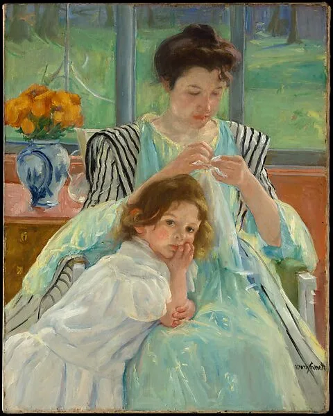 Young Mother Sewing — Mary Cassatt