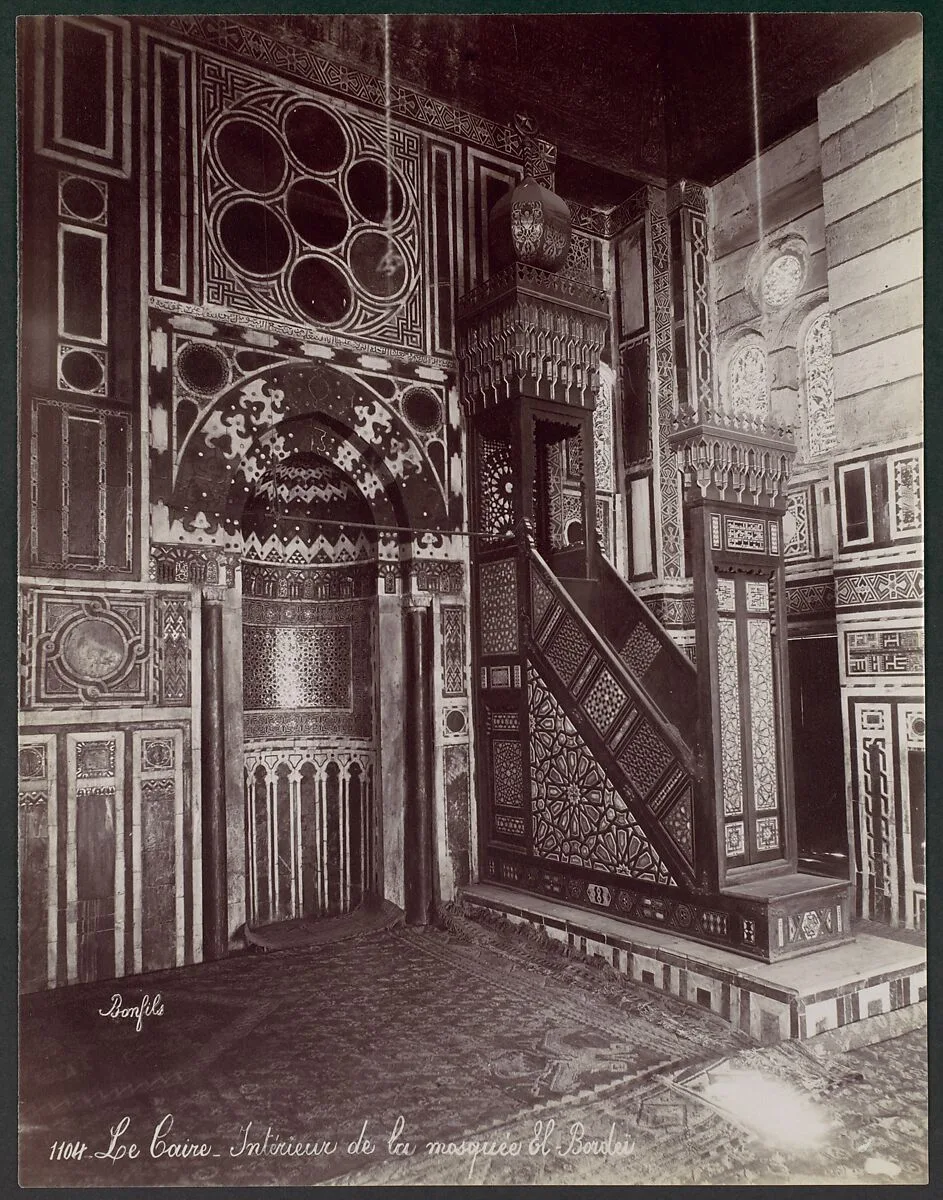 Le Caire - Intérieur de la mosquée El Bordei — Félix Bonfils