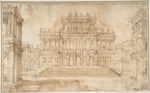 Design for Stage Set with Porticoed Palazzo