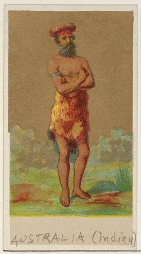 Australia (Indian), from the Natives in Costume series (N16), Teofani Issue, for Allen & Ginter Cigarettes Brands