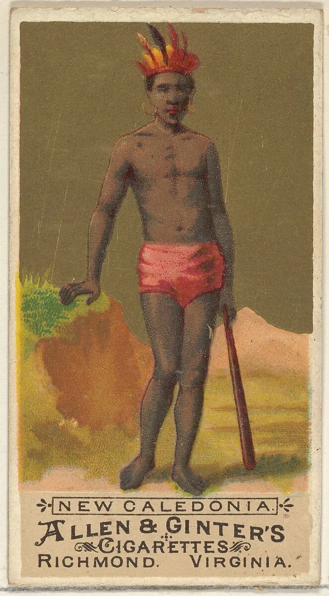 New Caledonia, from the Natives in Costume series (N16) for Allen & Ginter Cigarettes Brands — Allen & Ginter