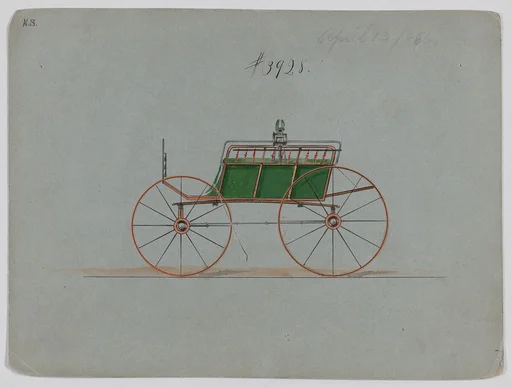 Design for Four Wheel Dog Cart, no. 3928