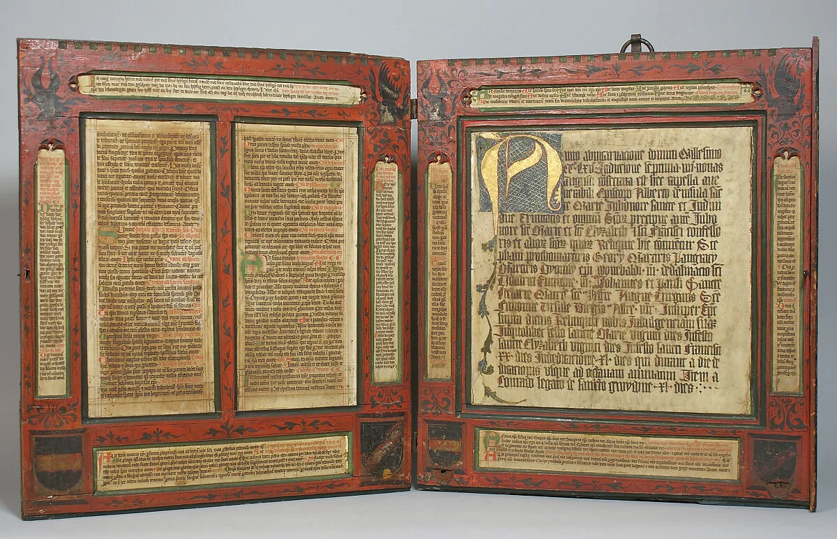 Devotional Diptych with inset Manuscript Texts — Unknown
