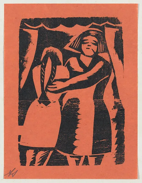 'One recourse, prostitution', a woman and a young girl, from the folio '13 Grabados' — David Alfaro Siqueiros