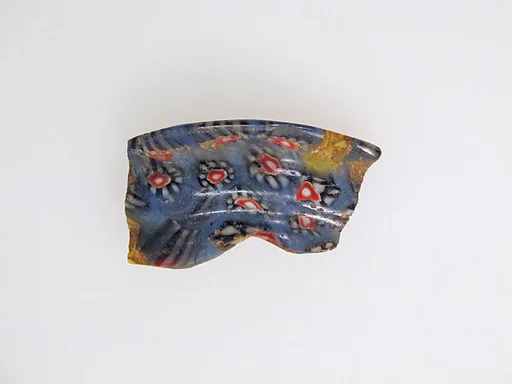 Mosaic glass carinated bowl fragment