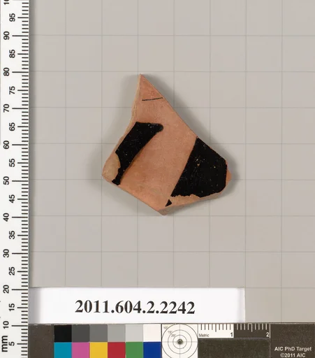 Terracotta fragment of a pot; unglazed on the inside