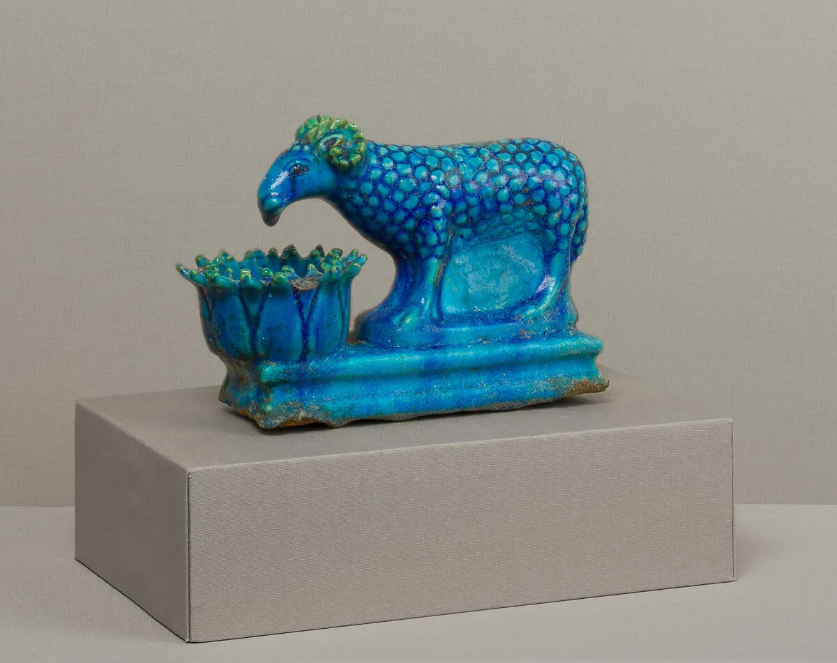 Ram with lotus-shaped manger — Unknown