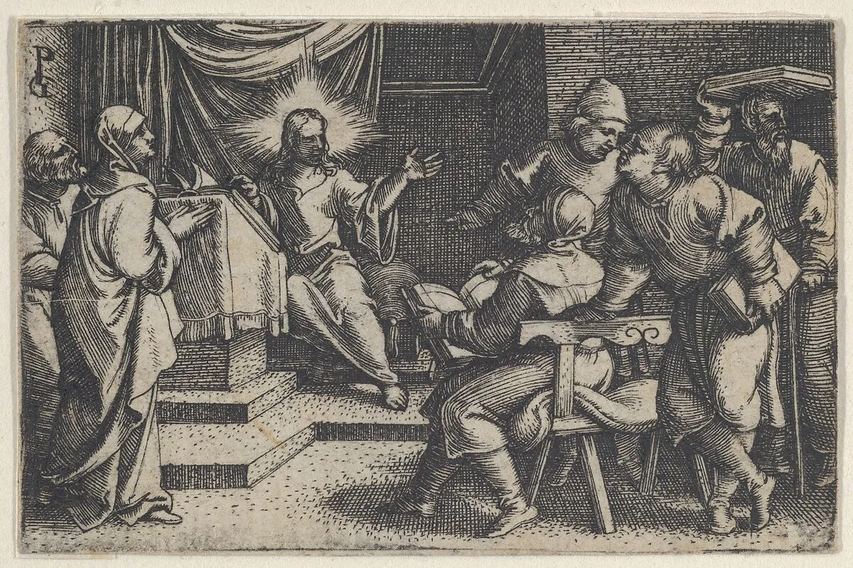 Christ with the Doctors in the Temple, from The Story of Christ — Georg Pencz
