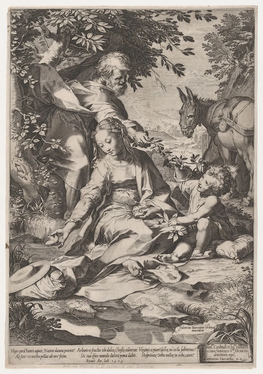 The Rest on the Return from Egypt — Cornelis Cort|Federico Barocci|Lorenzo Vaccari