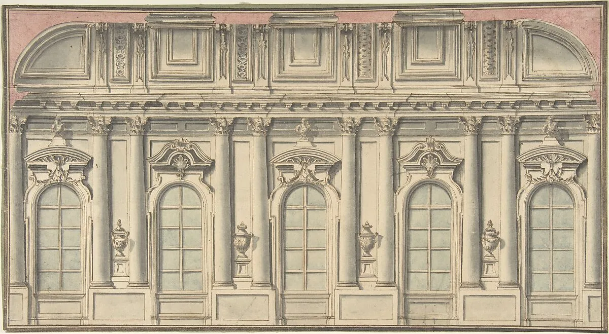 Wall Elevation and Interior — Anonymous, Italian, Bolognese 18th century artist