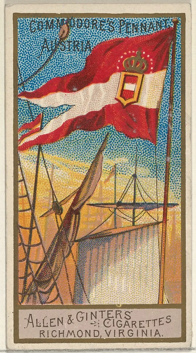 Commodore's Pennant, Austria, from the Naval Flags series (N17) for Allen & Ginter Cigarettes Brands — Allen & Ginter