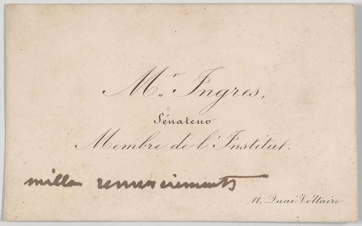J.A.D. Ingres, calling card — Anonymous