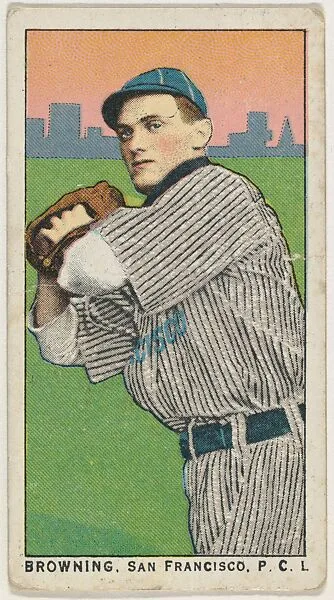 Browning, San Francisco, Pacific Coast League, from the "Obak Baseball Players" set (T212), issued by the American Tobacco Company to promote Obak Mouthpiece Cigarettes — American Tobacco Company