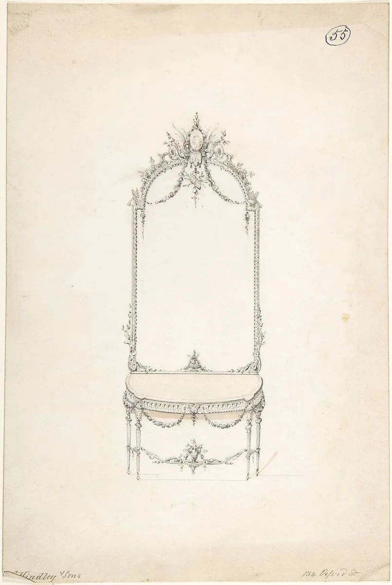 Design for a Side Table and Mirror — Charles Hindley and Sons