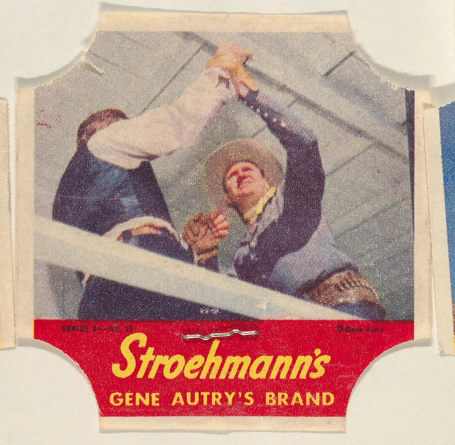 Gene Autry's Brand, Series 3, No. 13, from the Gene Autry's Brand bread end labels series (D290-7) issued by Stroehmann Bread Company — Stroehmann Bread Company