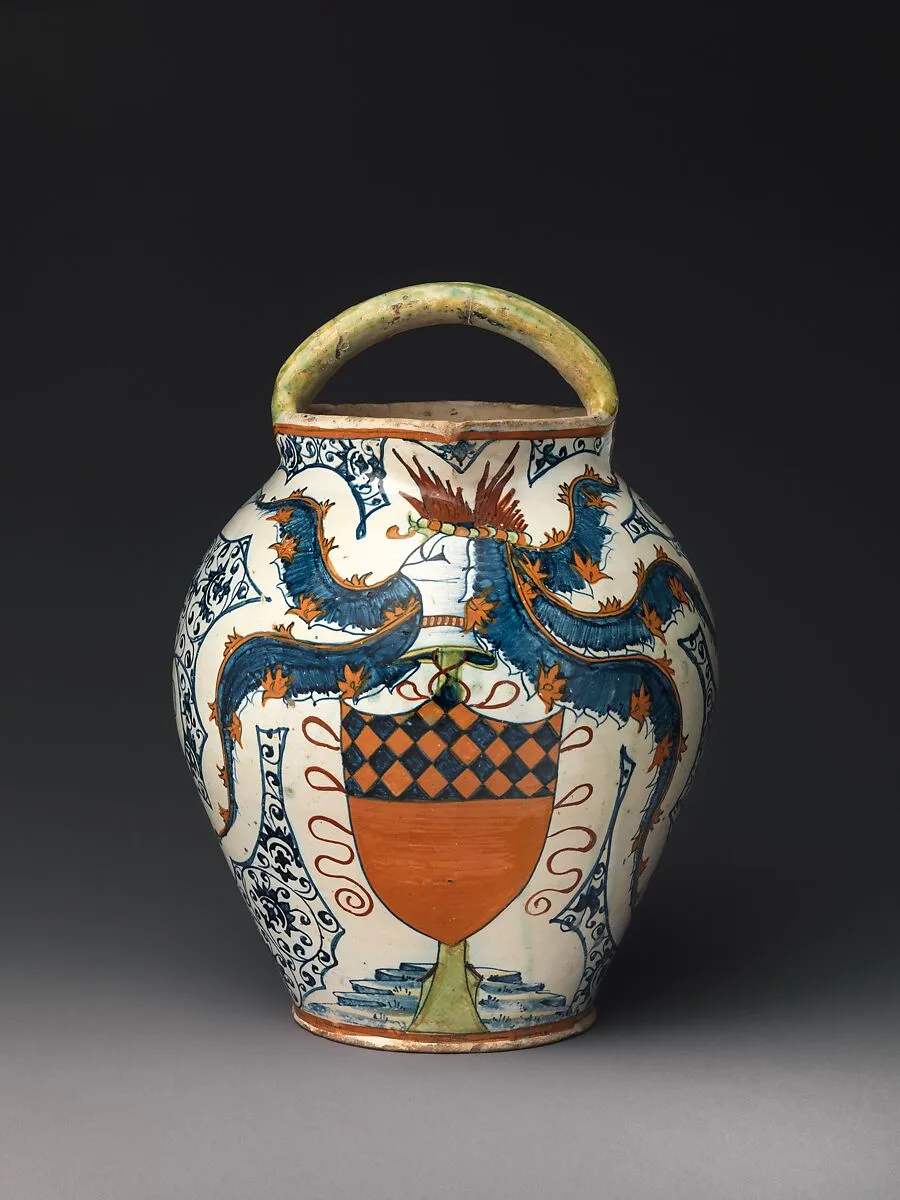 Double-spouted pitcher with arms of the Antinori family — Unknown