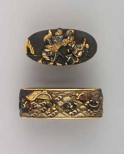 Sword-Hilt Collar and Pommel (Fuchigashira)