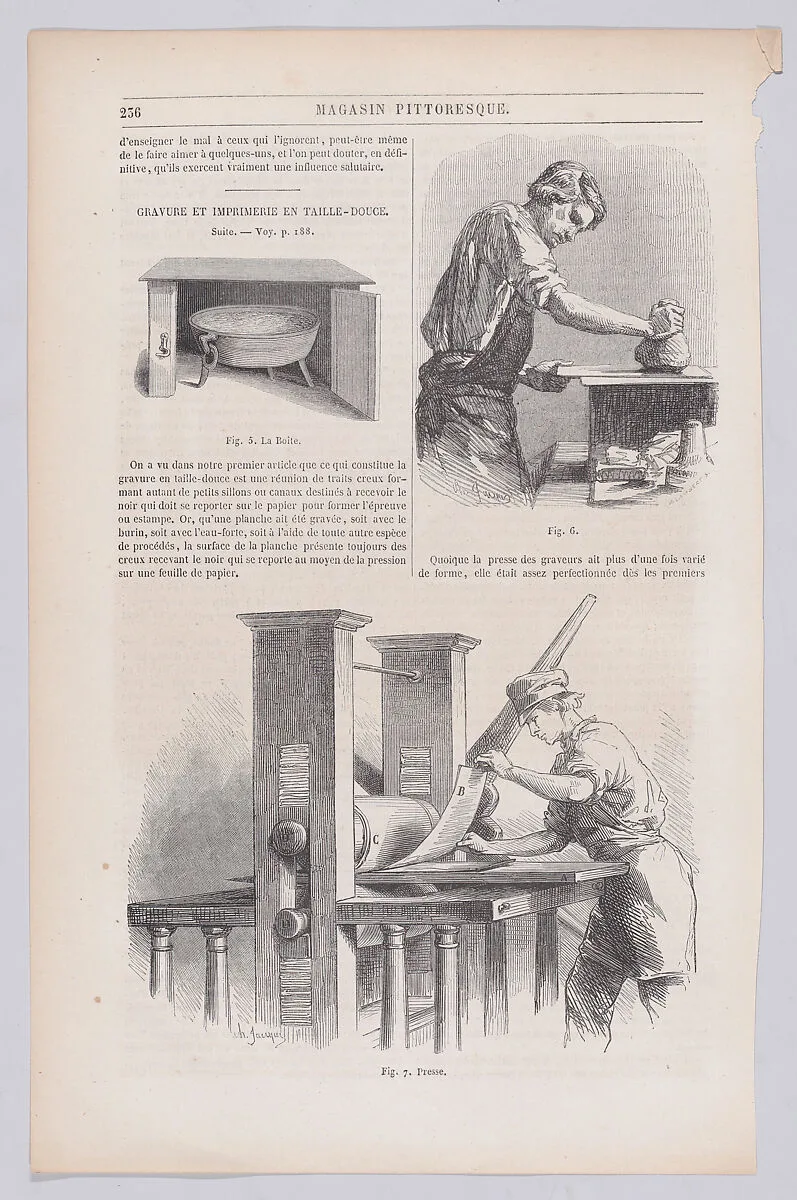 Engraving and Intaglio Printing, from "Le Magasin Pittoresque" — N. Lambert|Charles Jacque