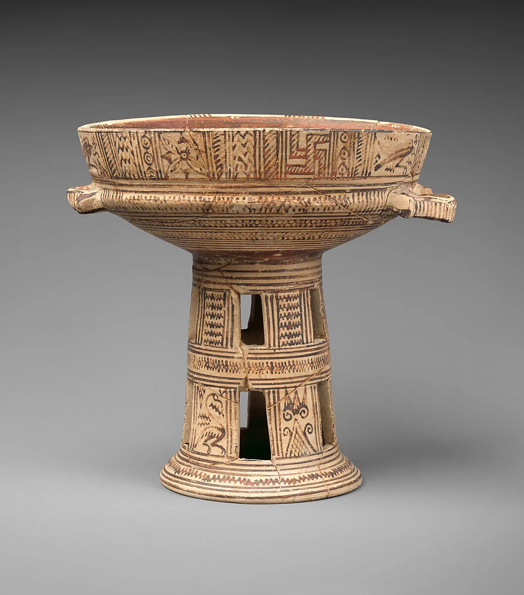 Terracotta bowl on a high stand — Unknown