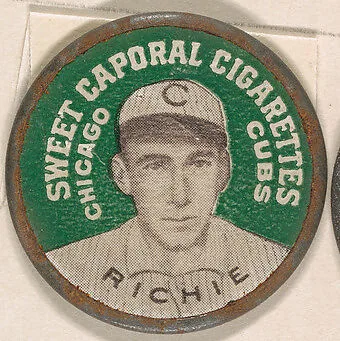 Richie, Chicago Cubs (green), from the Domino Discs series (PX7), issued by Kinney Brothers — Kinney Brothers Tobacco Company