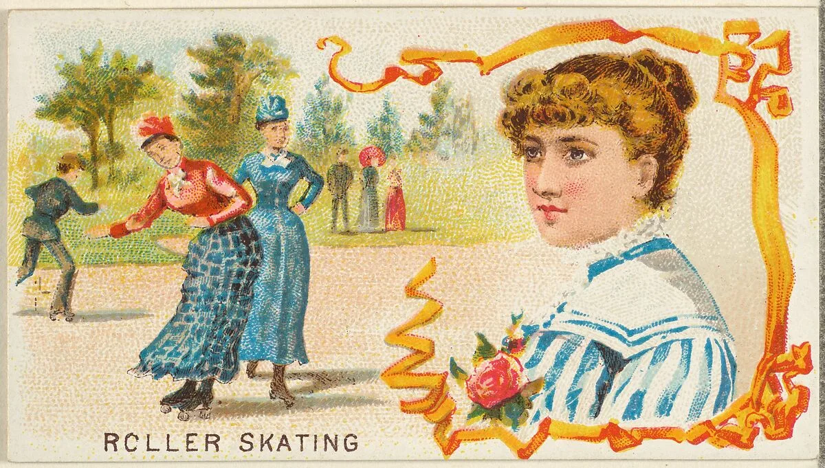Roller Skating, from the Games and Sports series (N165) for Old Judge Cigarettes — Goodwin & Company