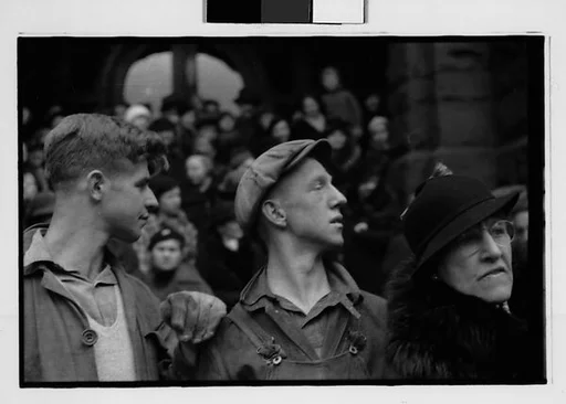 [Two 35mm Film Frames: Two Young Men at Parade, Johnstown, Pennsylvania]