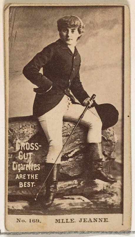Card Number 169, Mlle. Jeanne, from the Actors and Actresses series (N145-2) issued by Duke Sons & Co. to promote Cross Cut Cigarettes — W. Duke, Sons & Co.