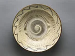 坂本茂木 大皿|Large Cream and Brown Plate
