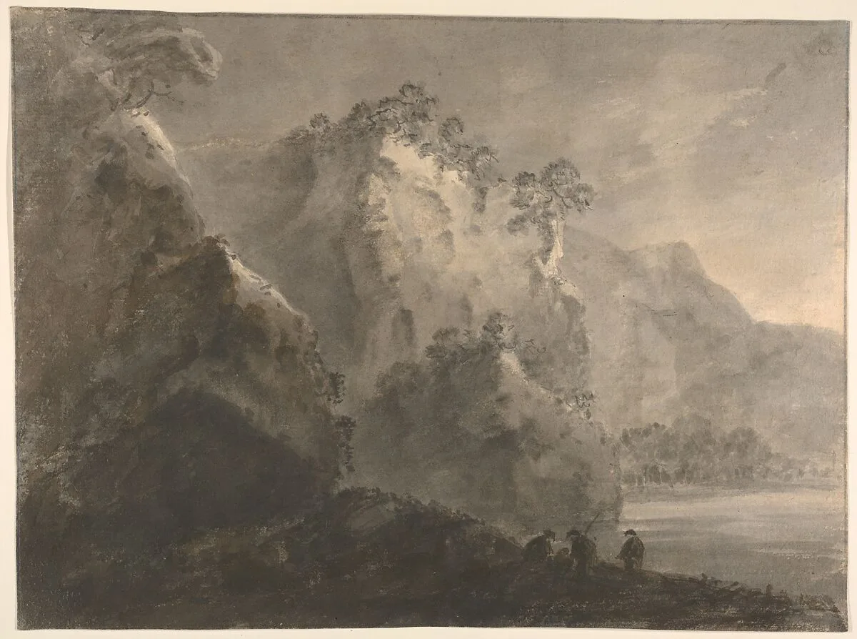 Landscape with Hills and a Lake — William Gilpin