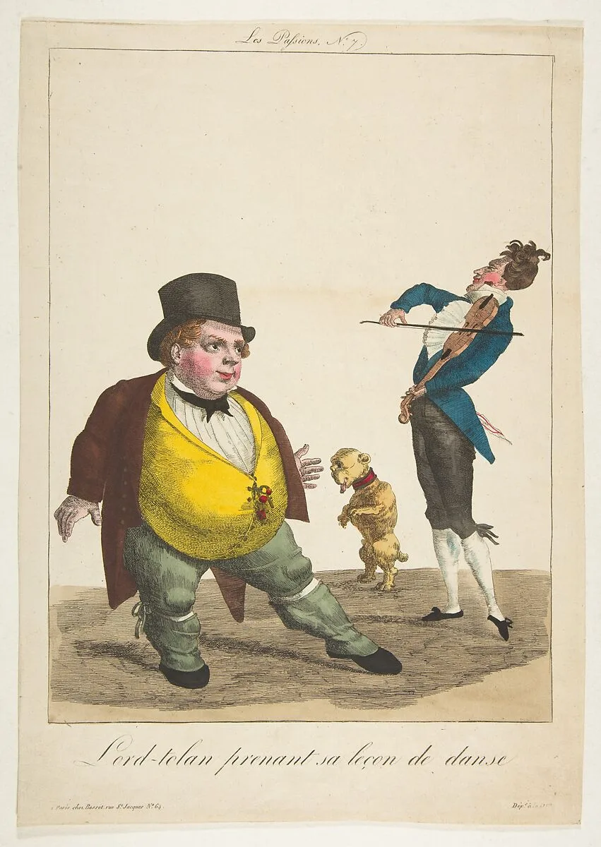 Lord-tolan prenant sa leçon de dance, La Passions, No. 7 — Basset