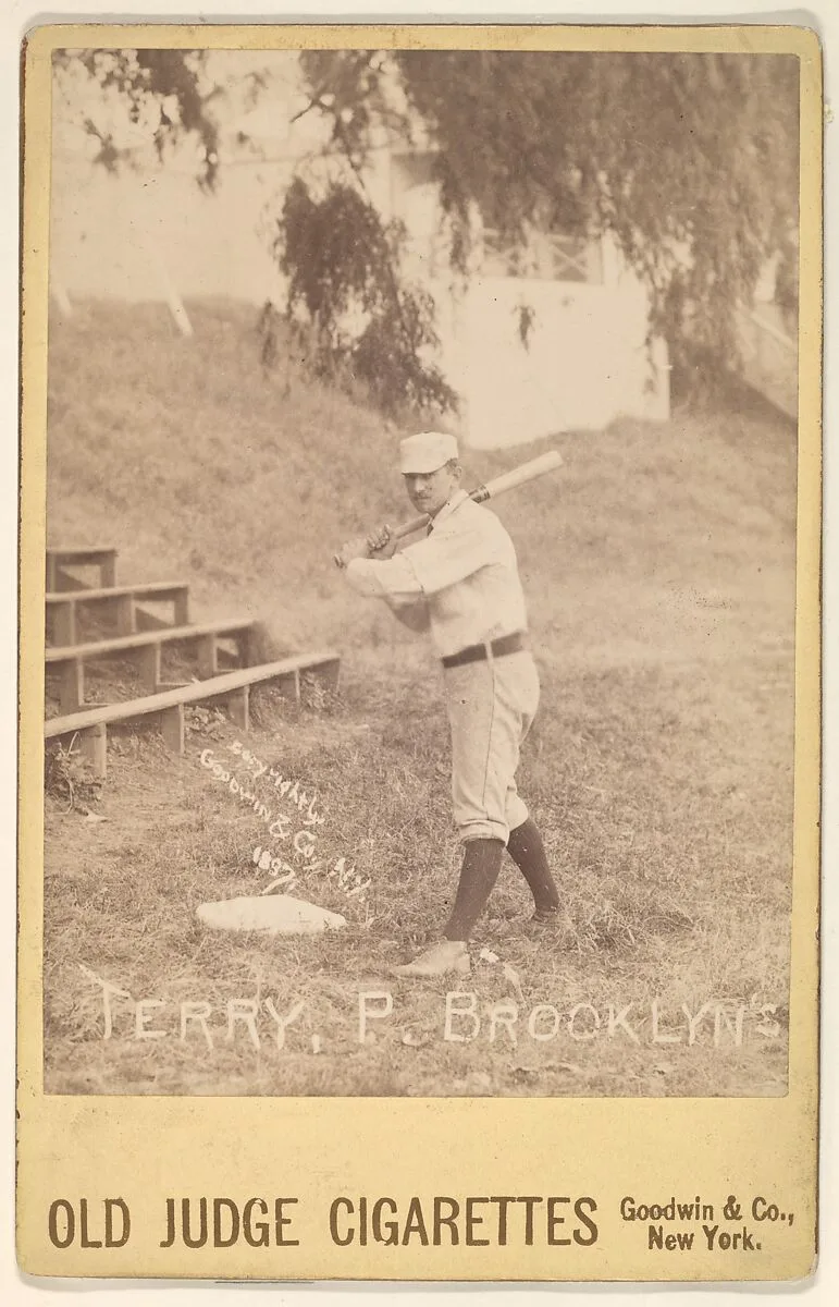 William H. "Adonis" Terry, Pitcher, Brooklyn, from the series Old Judge Cigarettes — Goodwin & Company