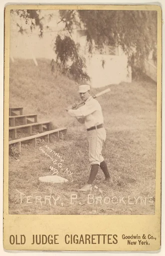 William H. "Adonis" Terry, Pitcher, Brooklyn, from the series Old Judge Cigarettes