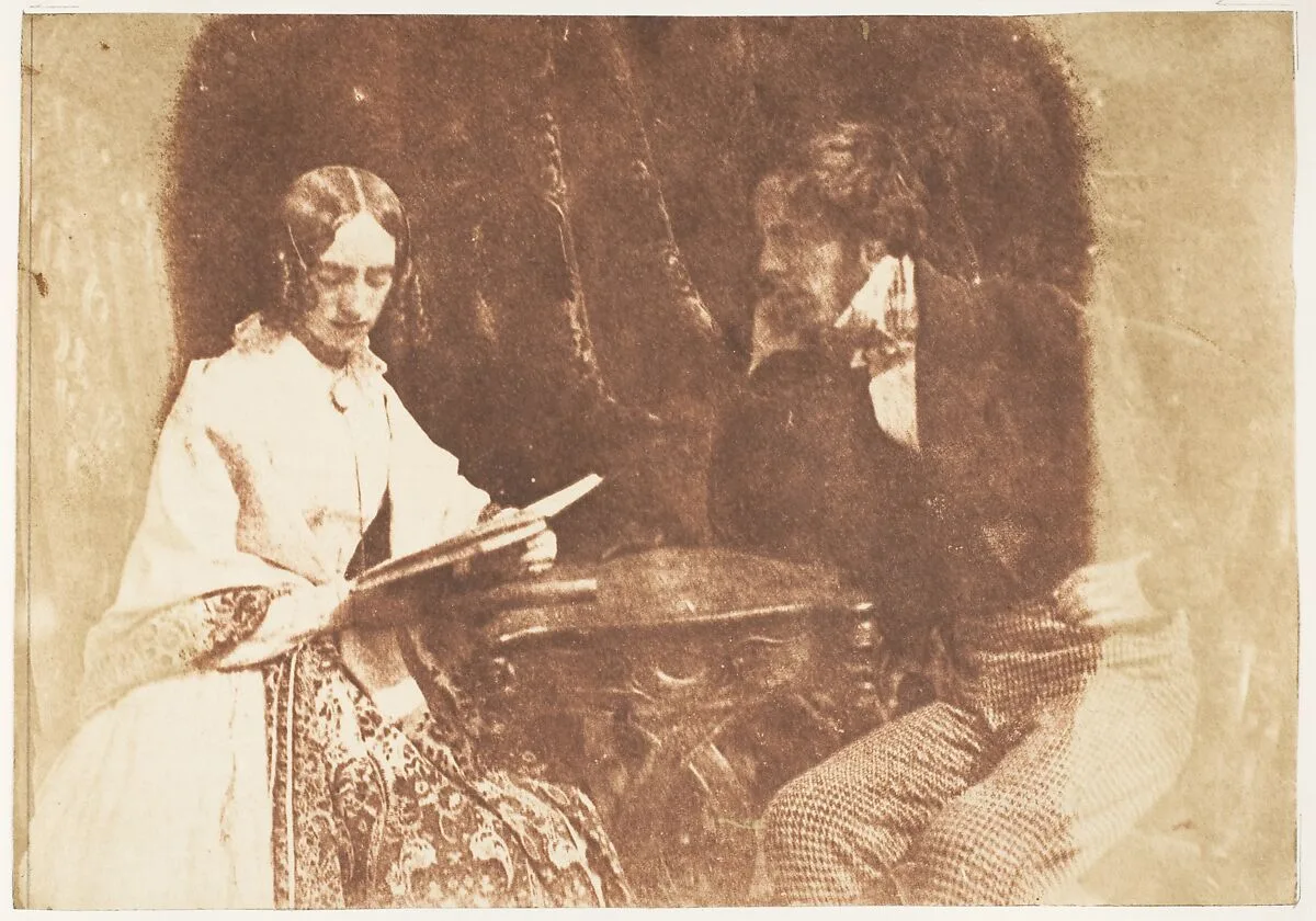 Couple Seated, Woman Reading — David Octavius Hill|Robert Adamson|Hill and Adamson