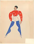 Drawing for a theatrical costume for a male circus performer in 'At Home Abroad' — Vincente Minnelli