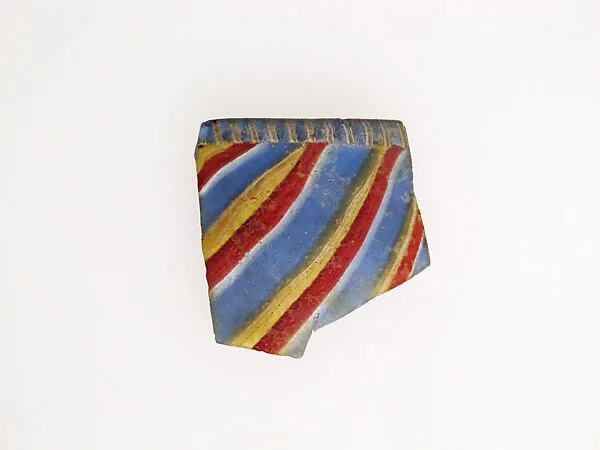 Glass striped mosaic bowl fragment — Unknown