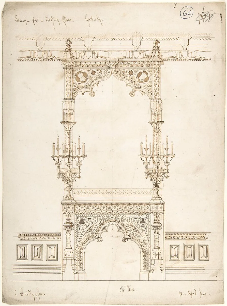 Design for a Gothic Mirror — Charles Hindley and Sons