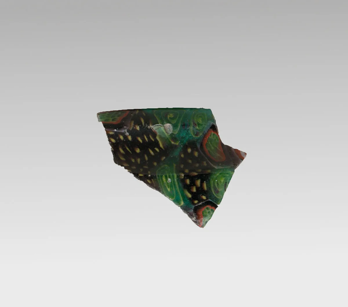 Glass mosaic carinated bowl fragment — Unknown