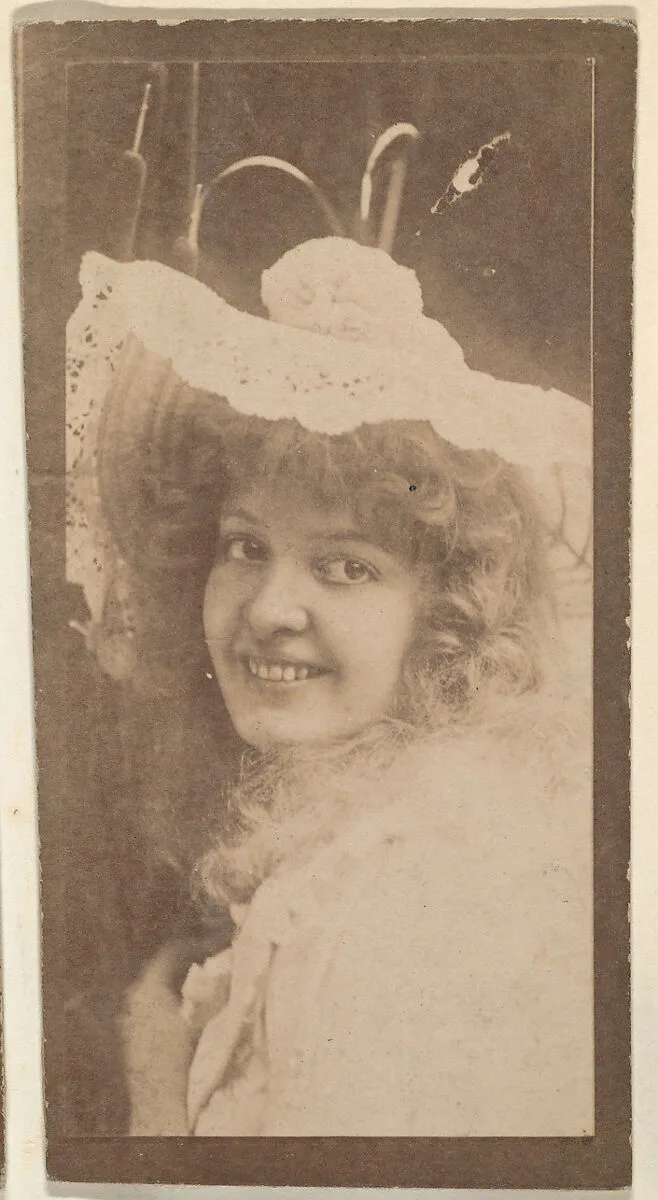 Actress wearing wide-brimmed hat, from the Actresses series (N668) — Unknown