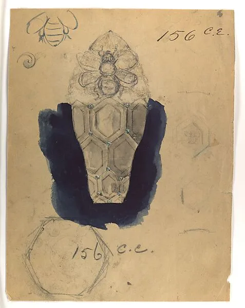 Design Drawing for Perfume Container Exhibited at 1893 Columbian Exposition in Chicago — Tiffany & Co.