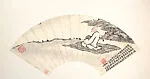 近代 呂鳳子 望月圖 扇面|Looking at the Moon — Lü Fengzi