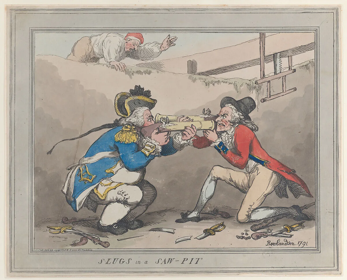 Slugs in a Saw-Pit — Thomas Rowlandson|S. W. Fores