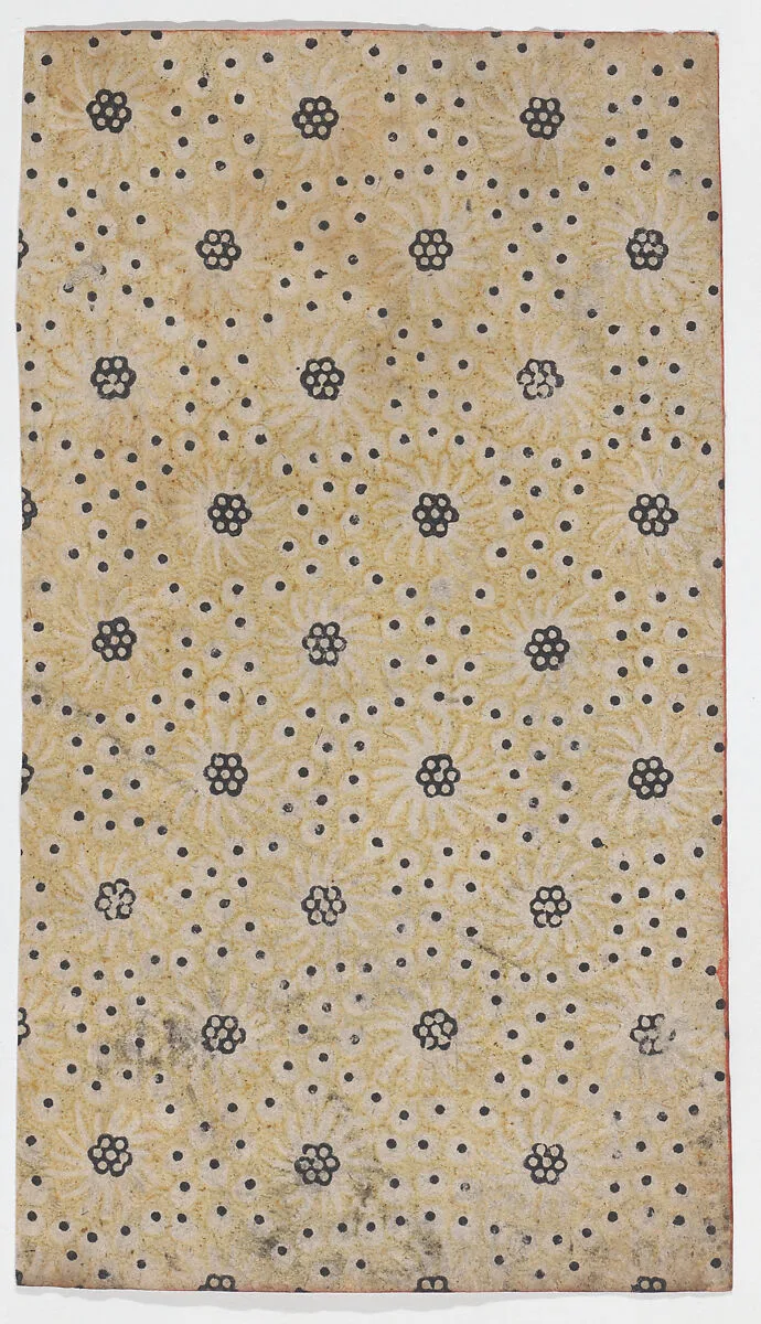 Sheet with overall pattern of flowers and dots — Anonymous