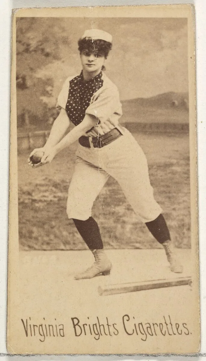 From the Girl Baseball Players series (N48, Type 1) for Virginia Brights Cigarettes — Allen & Ginter