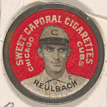 Reulbach, Chicago Cubs (red), from the Domino Discs series (PX7), issued by Kinney Brothers — Kinney Brothers Tobacco Company