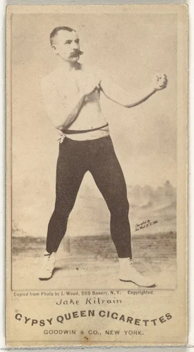 Jake Kilrain, from the Celebrities and Prizefighters series (N174) for Gypsy Queen Cigarettes